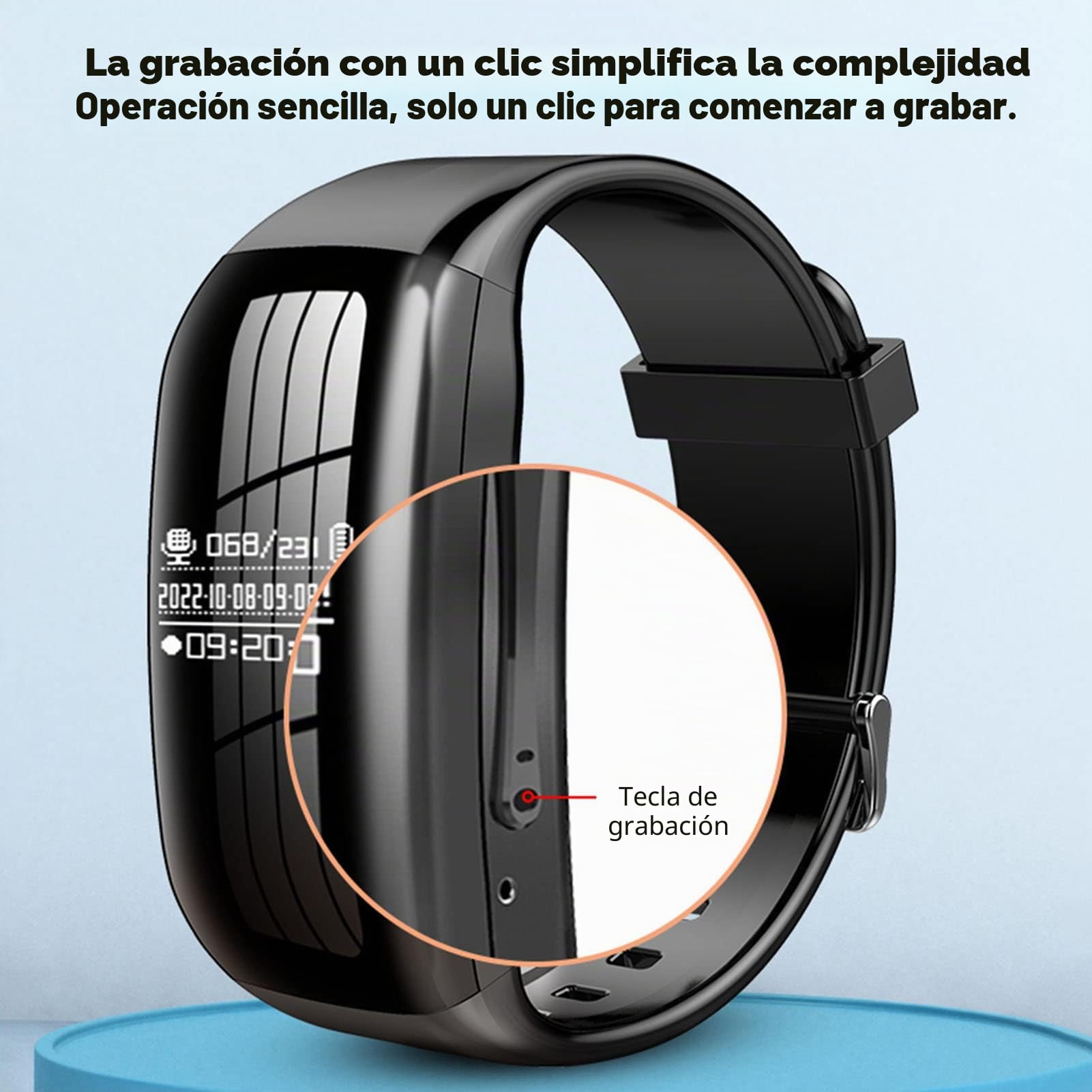 Reloj con Grabadora de Voz Digital, Pulsera con Grabadora Activada por Voz con Reducción de Ruido HD, Dispositivo de Grabación con un Clic para Entrevistas, Reuniones de Negocios (8G)
