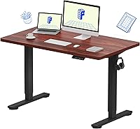 Vista 14 de Flexispot - Escritorio eléctrico de pie, soporte para computadora para oficina en casa, mesa de trabajo de altura ajustable Arce