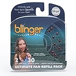 blinger Ultimate Fan Refill Pack of 30 Dazzling Hair-Safe Gems - Dark Red - as seen on Shark Tank | Hair-Safe Bedazzler Gem Stamper for all the Sports Lovers | Fun Gift, Game Days, Sports