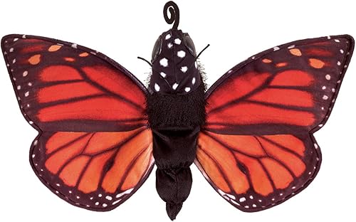 Folkmanis Monarch Life Cycle - Marioneta de peluche reversible de 8 pulgadas, color rojo, naranja, moradonegro Folkmanis Monarch Life Cycle - Marioneta de peluche reversible de 8 pulgadas, color rojo, naranja, moradonegro