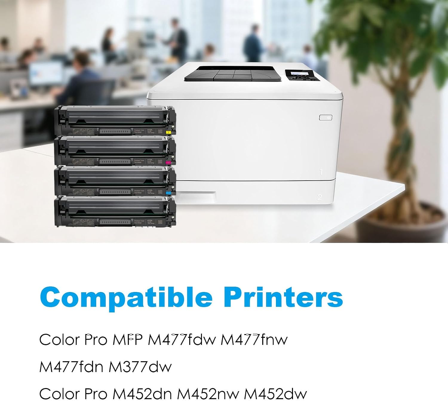 410A Toner Cartridges 4 Pack Replacement for HP 410A CF410A CF411A CF412A CF413A 410X for MFP M477fdw M477fdn M477fnw Pro M452dn M452nw M452dw Printer(Black Cyan Magenta Yellow)