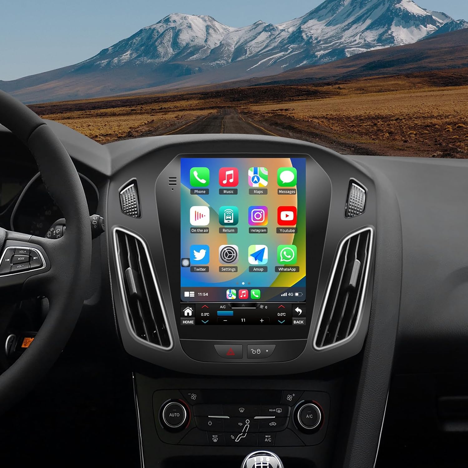 4+32G Android 13 Upgrade Car Radio for Ford Focus 2012-2018: 10.4" HD T-Style Touchscreen Head Unit Wireless Carplay Android Auto 1080P Backup Camera Mirror Link 5G WiFi GPS Bluetooth SWC FM