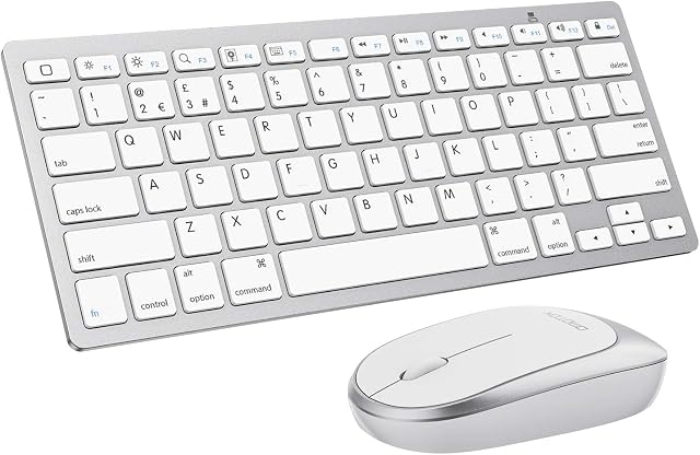 OMOTON Bluetooth Keyboard and Mouse Compatible with New iPad 8 2020/iPad 7 2019-10.2 Inch, iPad Air 4-10.9 Inch, iPad Pro 11/12.9(2020/2019), iPad Air 3, iPad Pro 10.5, iPad Mini 5/4, iPhone, White