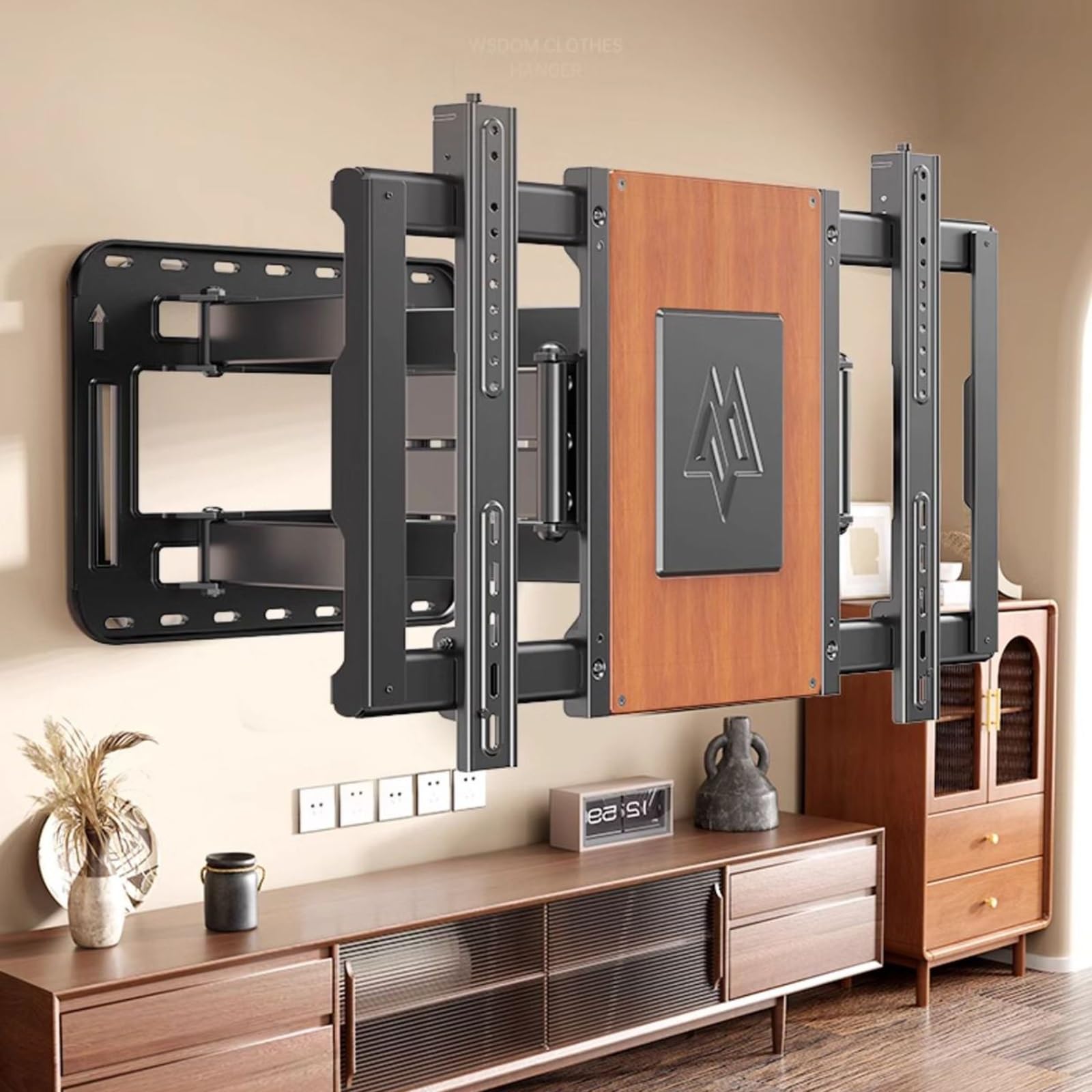 Supporto da Parete per TV A Movimento Completo per Televisori da 75-150 Pollici, Spessore Ultrasottile a 8 Bracci con Doppio Braccio Articolato, Rotazione, Inclinazione