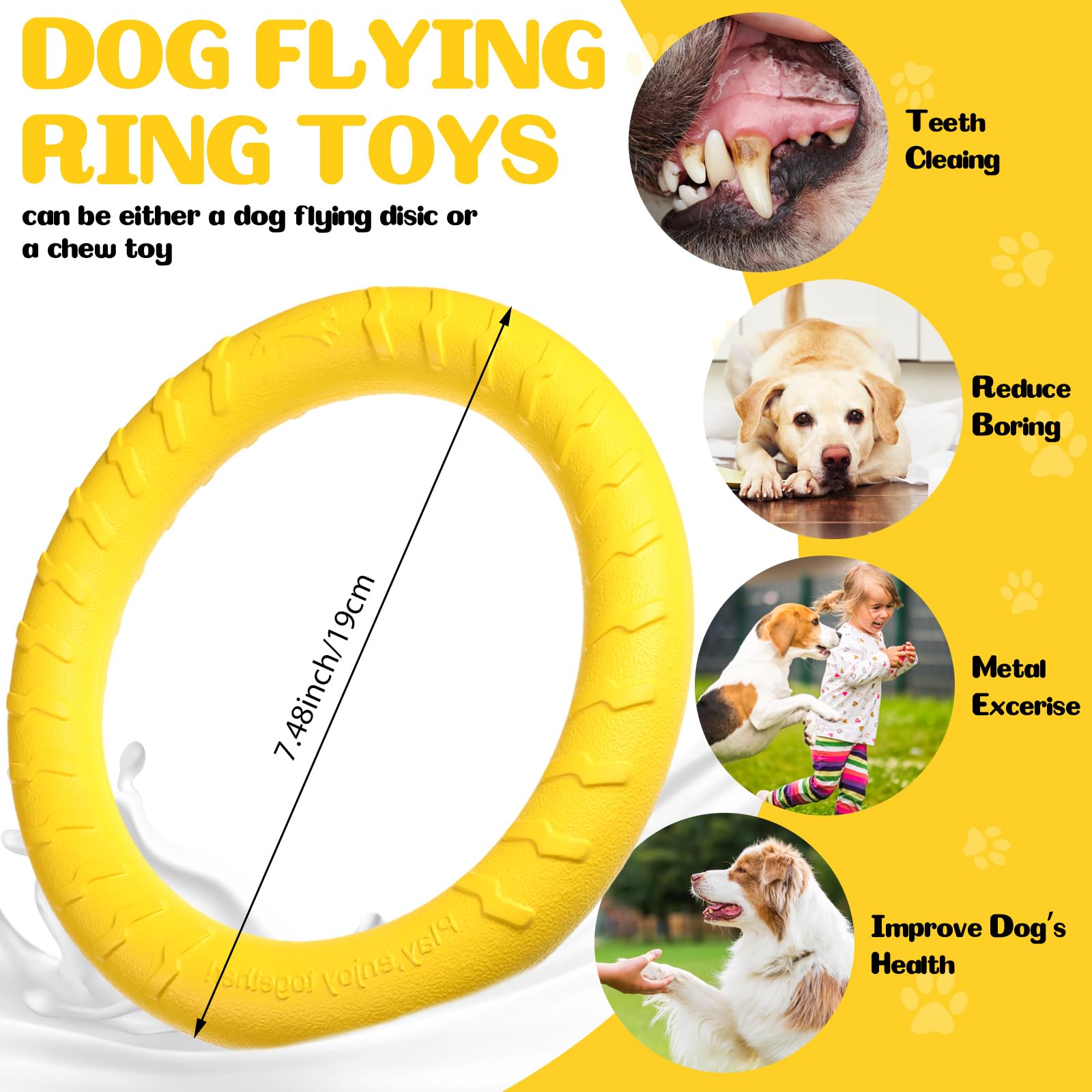 Fetch Ring Snapklik.com : Jenaai 4 Pack Dog Toy Dog Training Ring For Outdoor ...