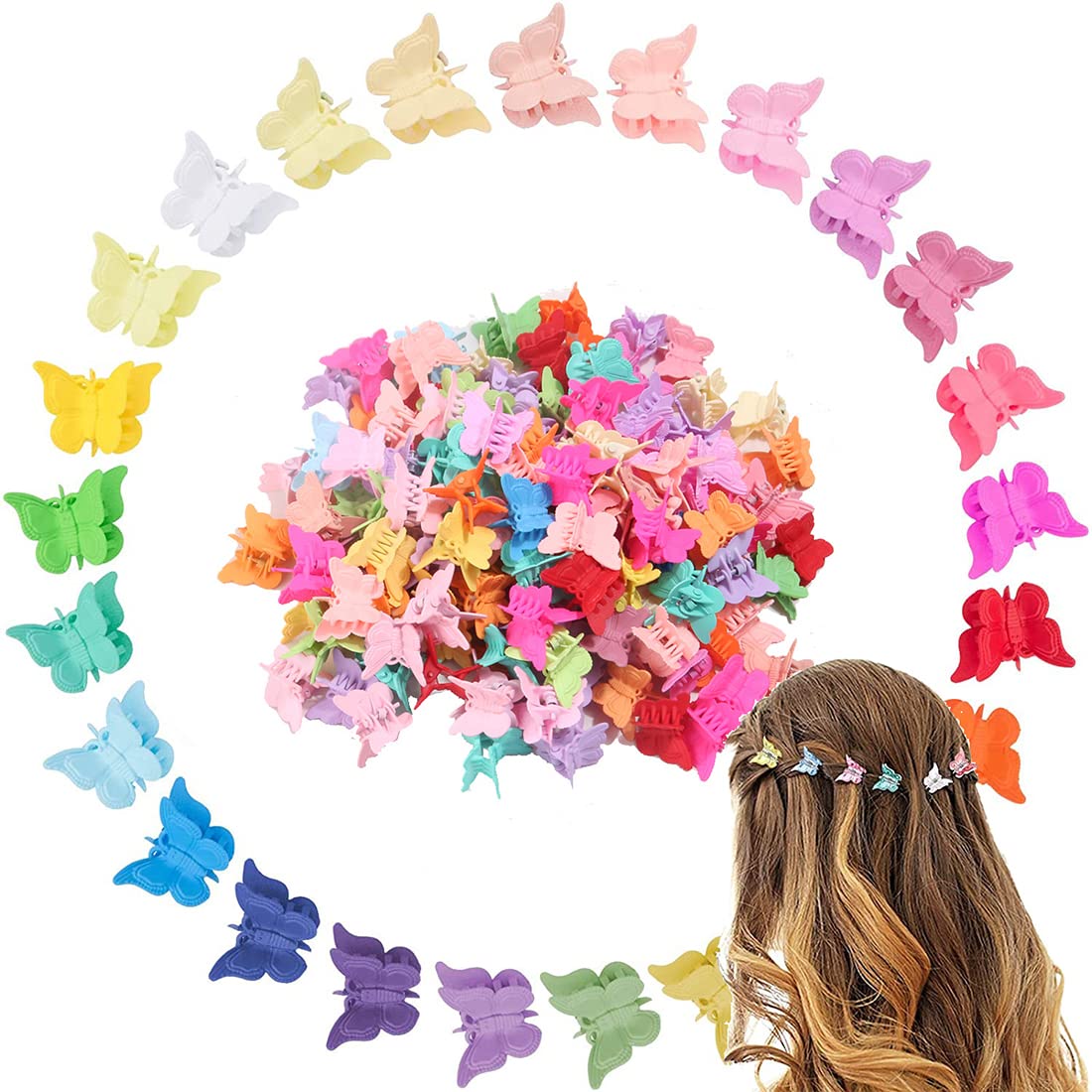 DULSPUE pinzas pelo,lazos pelo niña,lazos pelo niña bebe,pinzas pelo bebe,pinzas pelo niña,Clips de mariposa Accesorios para el cabello para niños (30 piezas de colores mezclados)