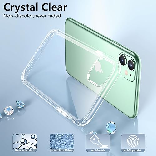 Miniatura 3 de NEWTRENDS Funda diseñada para iPhone 11, no amarillea, cubierta de policarbonato duro de TPU suave, parachoques flexible, funda delgada y