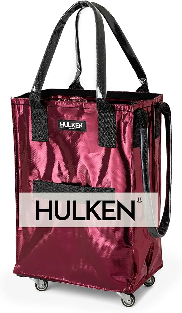 HULKEN (Small, Cosmic Red) Reusable Grocery Bag On Wheels