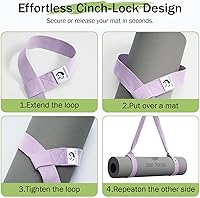 Vista 6 de Slim Panda Correas de esterilla de yoga para llevar, correa ajustable para alfombrilla de yoga que se adapta a todas las alfombrillas