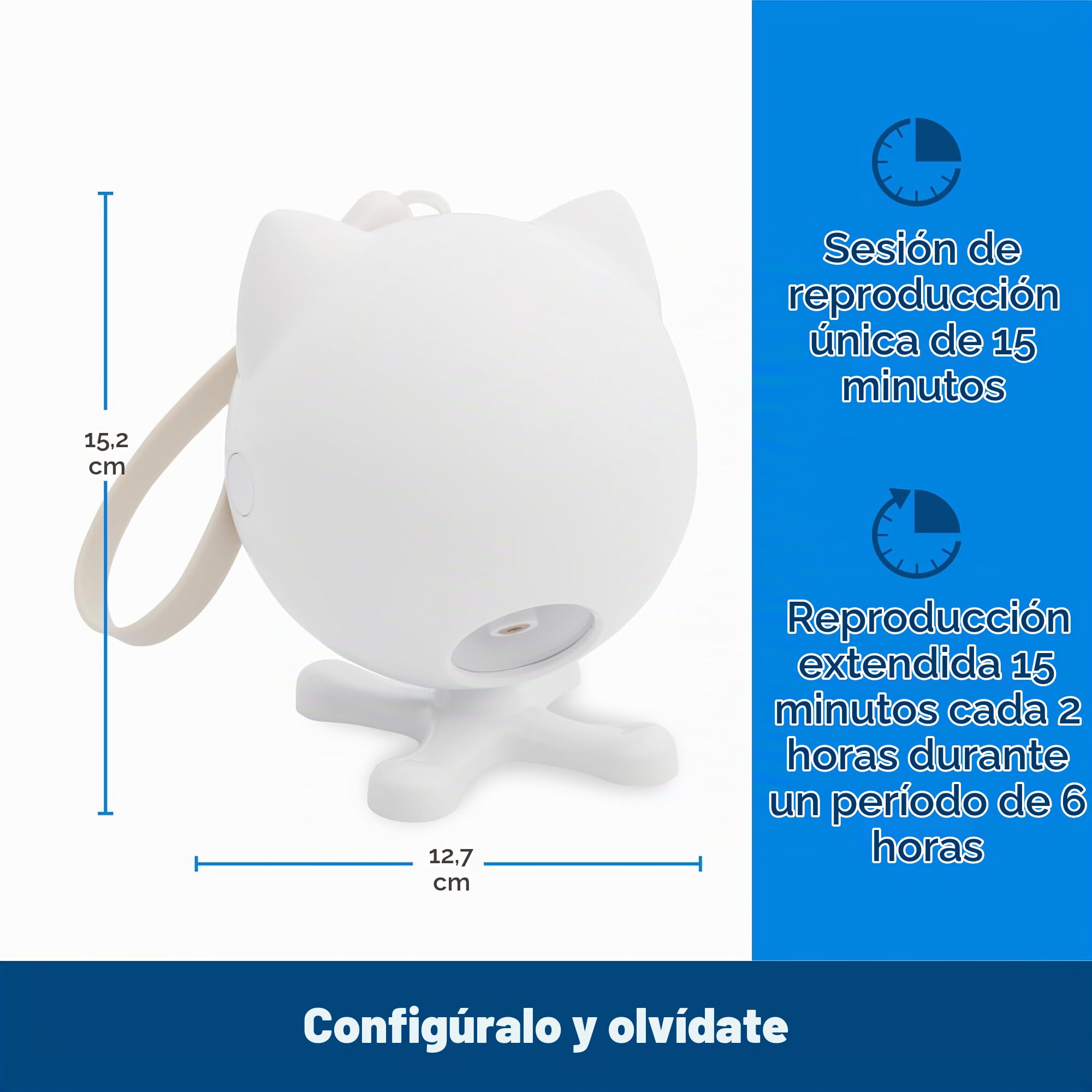PetSafe Dancing Dot - Juguete Luz para Gatos, Juego Interactivo con Puntero LED Automático, Todas las Edades, Temporizador de 15 Minutos, Requiere 3 pilas AAA, Blanco