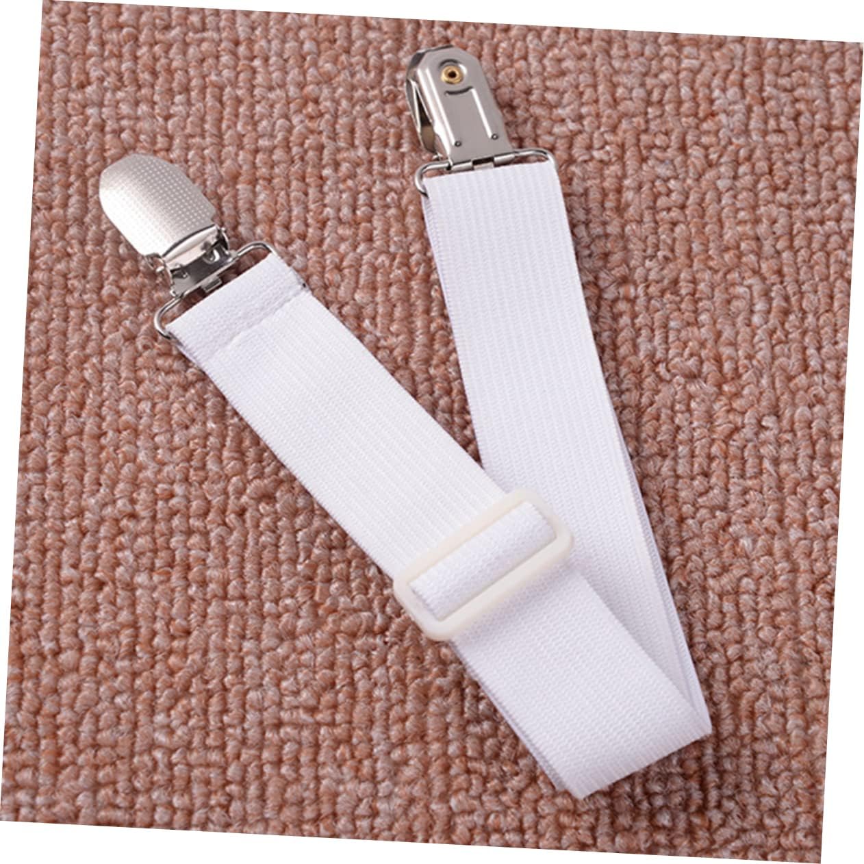 12pcs Bed Sheet Fasteners Adjustable Elastic Straps Clips for Mattress Covers Prevents Sliding Fits White Versatile Gripper for Secure Fitted Sheets Easy to Use