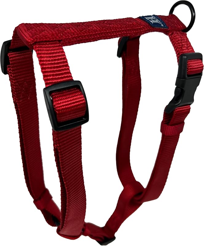Peitoral tipo cabresto ajustável de nylon Hamilton Vermelho, Small, 1,59 cm x 30,48–50,8 cm