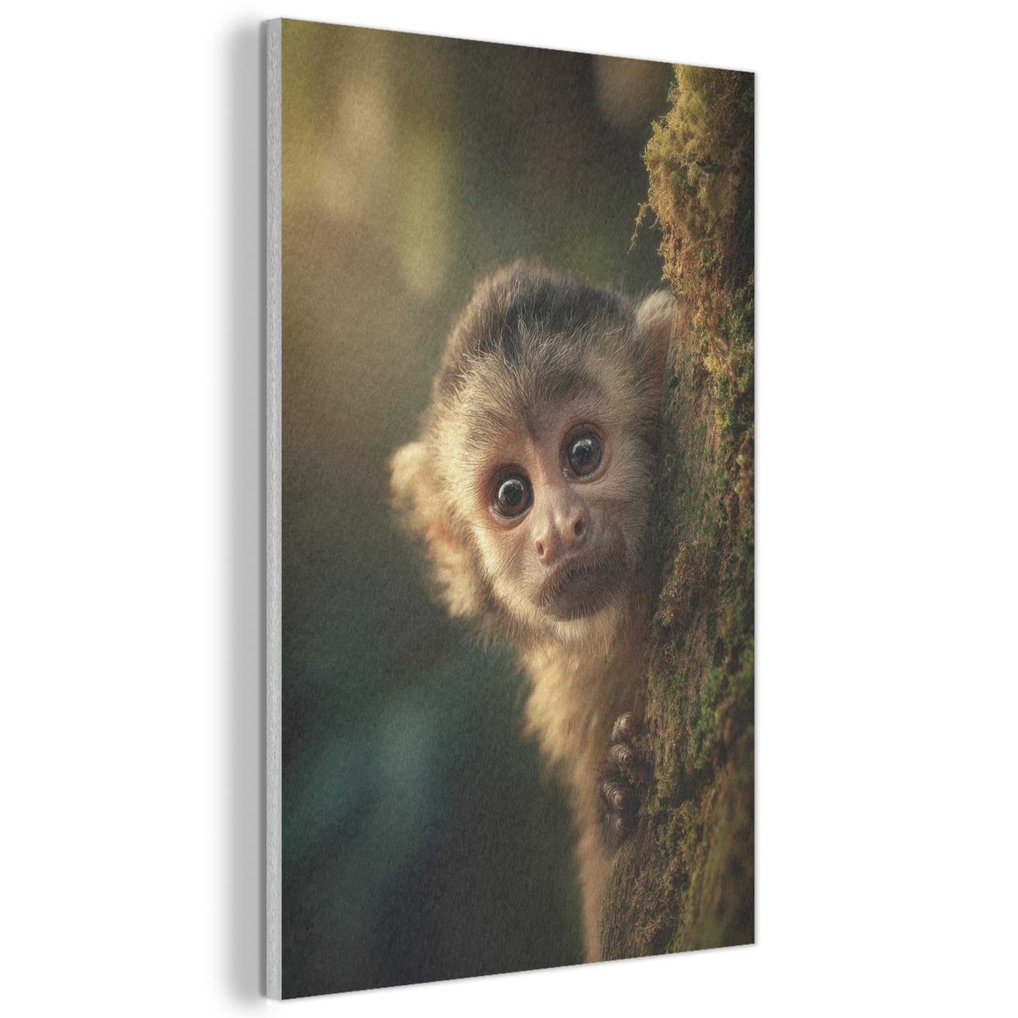 MuchoWow© Felt Panel 40x60 cm House Touch for Living Space Modern Visuals Decoration Wall Art Monkey - Tree Trunk - Brown