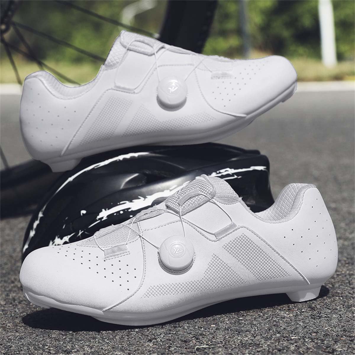 Fahrradschuhe Herren Damen, Rennradschuhe Kompatibel mit Peloton SPD, SPD-SL, Look Delta/Keo Klicksystem Radsportschuhe für Spinning, Rennrad