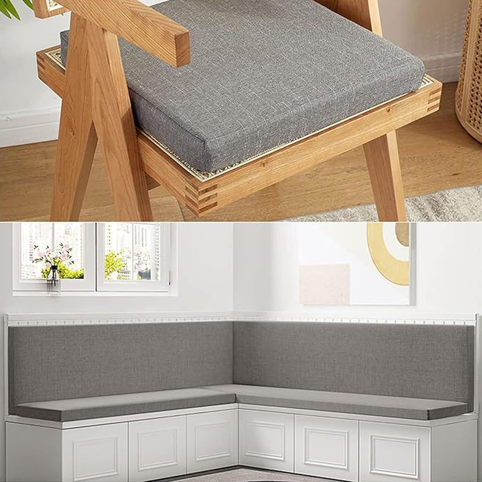 uyeoco Cuscini Imbottiti per Panche da Esterno/Interno - 120x40, 100x40, 80x40, 100x50, 90x50 Cuscino Panca - Cuscino per Panchina per Giardino, Sagre, Birrerie e Cucina(Caffè,45x170CM)