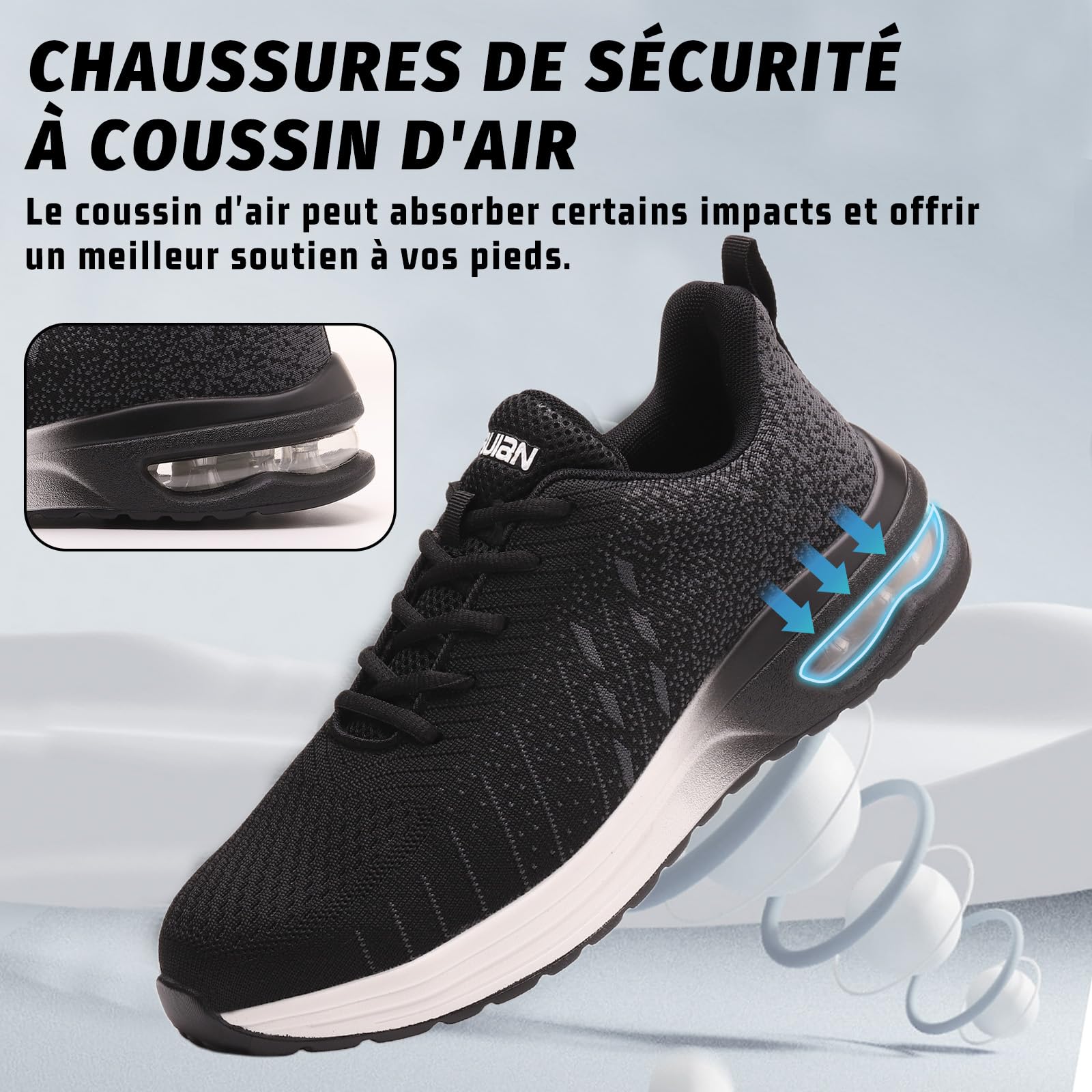 Furuian Chaussures de Sécurité Hommes Femmes Légère Basket de Securite Chaussures de Travail Homme Embout en Acier Bottes de Sécurité