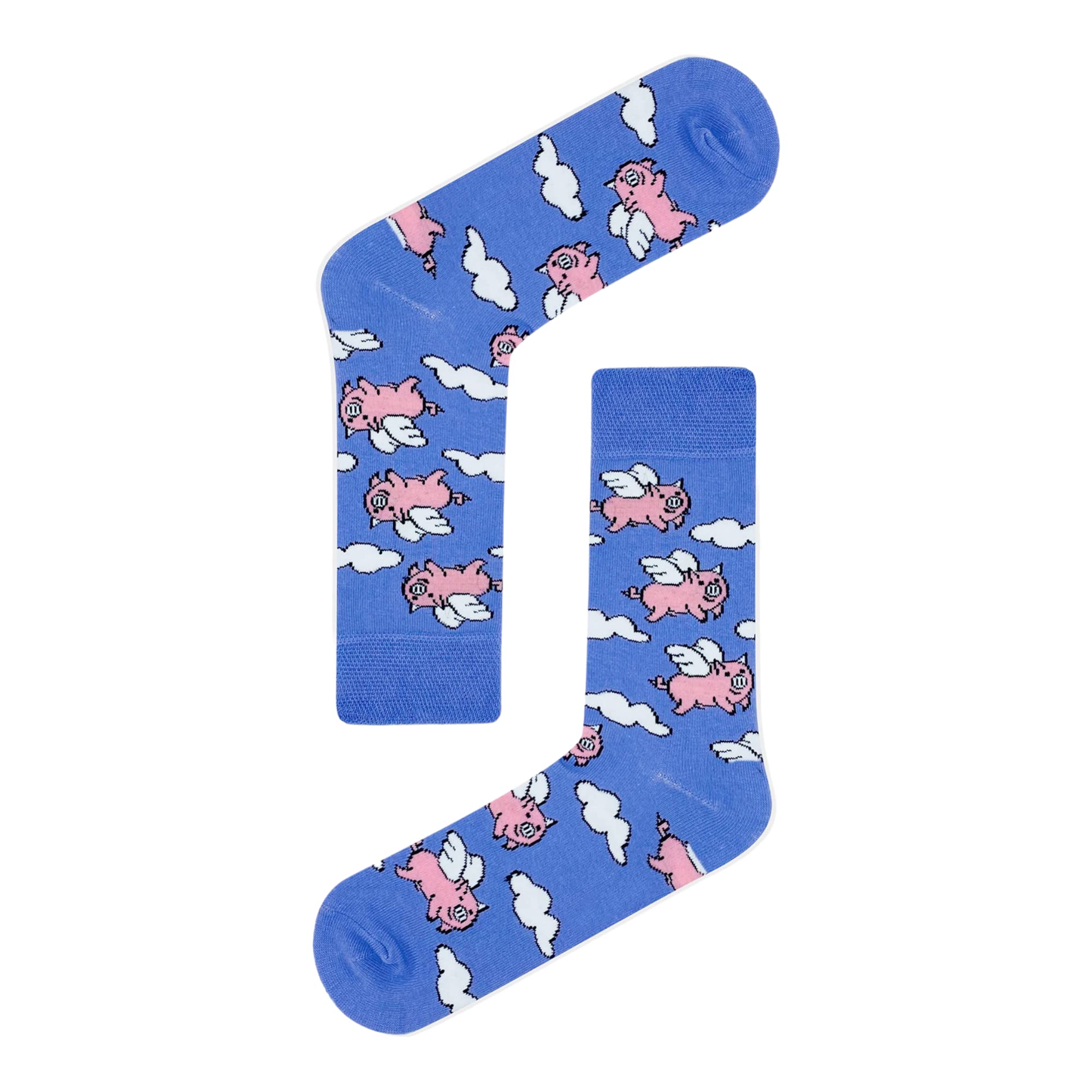 Cute Flying Pig Fun Socks Novelty Funky Animal Gifts Premium Cotton