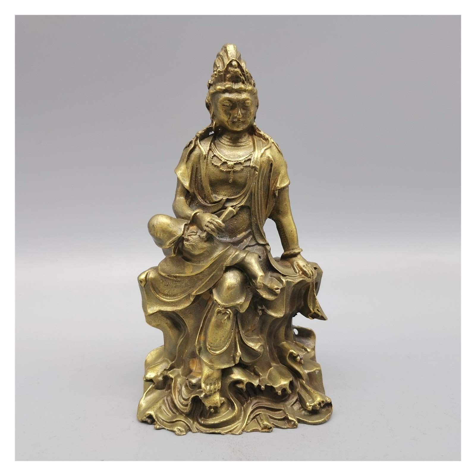 SnamicE Guanyin Tibet Buddhsim Brass Copper GuanYin Kwan-yin Bodhisattva Statue Statue of Buddha,