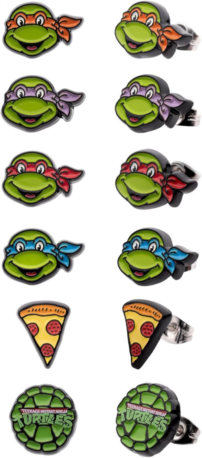 SalesOne Teenage Mutant Ninja Turtles Icons Earrings 6-Pair Set