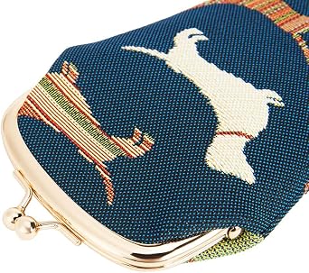 Signare Tapestry Kiss lock Glasses Case for Women Eyeglass Case in Dachshund Dog Design (GPCH-DACH)