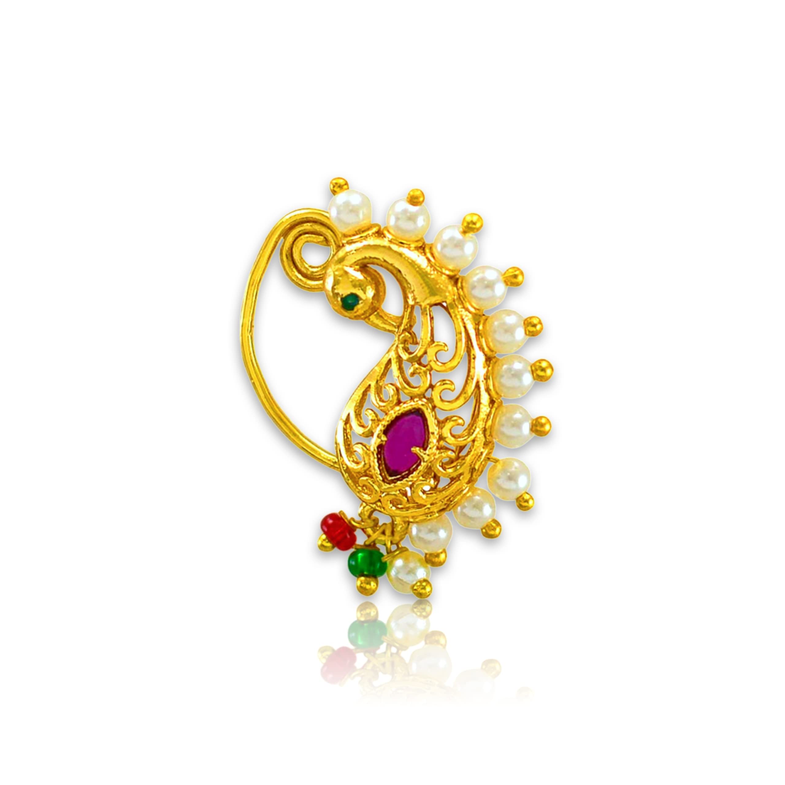 See full amazon price history chart for KYOOT JEWELS Maharashtrian Nath Alloy Pearl AD Ruby Stone Studded Gold Plated Peacock Shaped Non Pierced Nose Stud for Women and Girls (Peacock Style) KYOOT JEWELS Maharashtrian Nath Alloy Pearl AD Ruby Stone Studded Gold Plated Peacock Shaped Non Pierced Nose Stud for Women and Girls (Peacock Style) (B09TXNKVYZ) Amazon Price History, Amazon Price Tracker