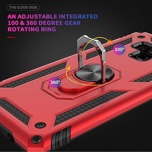 Miniatura 4 de Shockprooof - Funda protectora resistente de grado militar, con anillo giratorio de 360, funda para Note 9, funda para Samsung Galaxy Note 9 (negro)