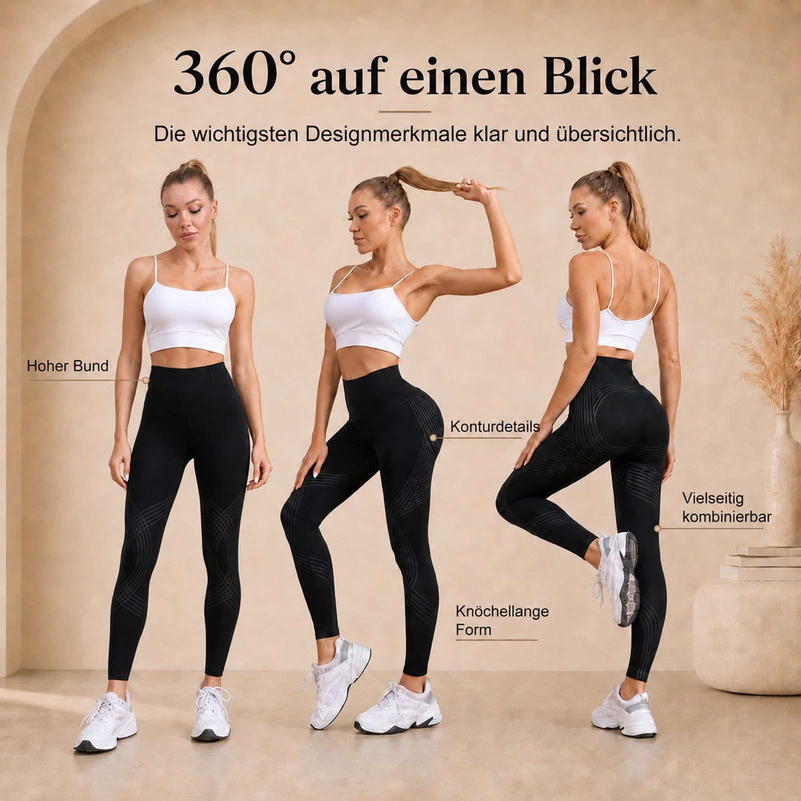 Cellumove 3D Leggings Lipödem PRO Damen Anti Cellulite Kompression Leggings, Bequeme Kompressionsleggins Push Up Für Sport, Sportleggings Lang Blickdicht