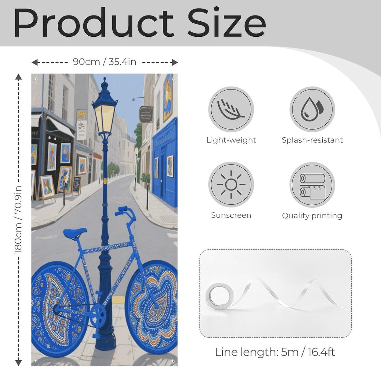 Blue Paisley Decoration Door Banner Welcome Door Cover image 2