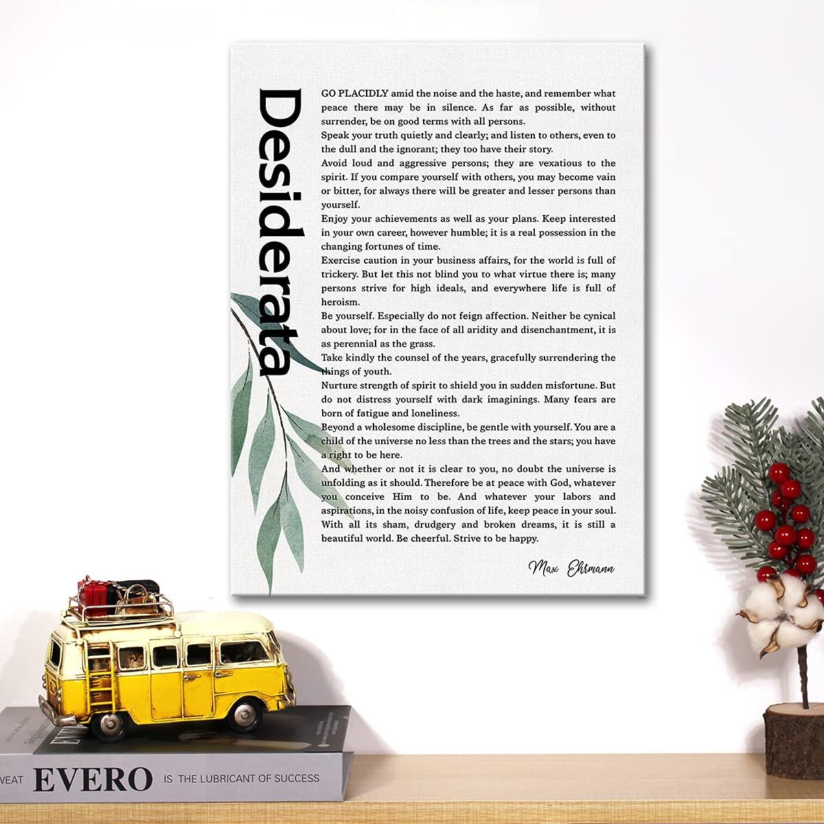 Desiderata Literature Quote Canvas Wall Art Motivational Canvas Print Artwork Positive Canvas Painting Office Home Wall Decor Framed Gift 12x15 Inch - Image 5