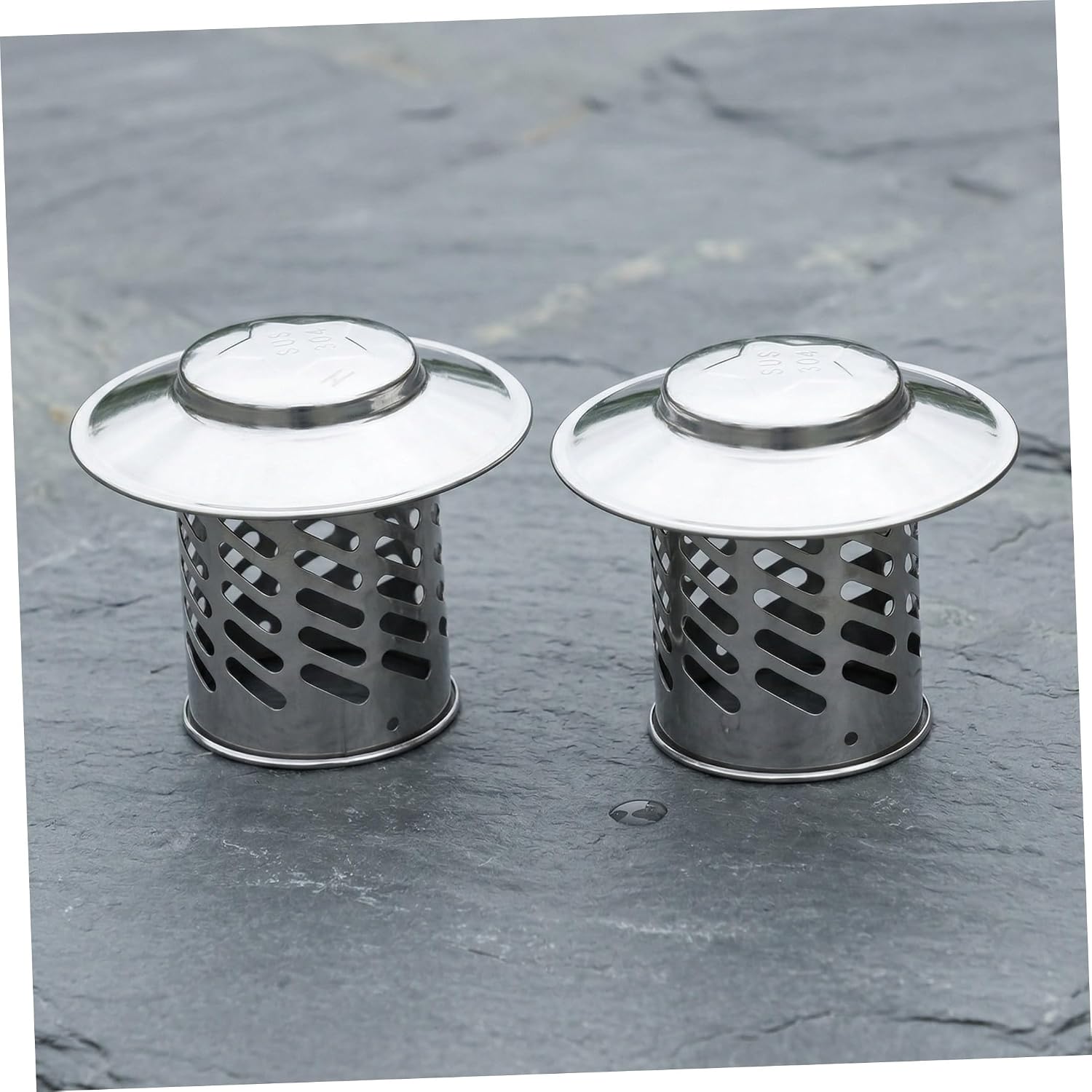 2pcs Stainless Steel Chimney Cap for Fireplace and Chimney with Ventilation Rainproof Cone Shaped Roof Cover Round Exhaust Vent Screen for Indoor and Roof Use