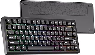 Chilkey Slice75 HEゲーミングキーボード:ホール効果75%磁気アルミニウムキーボード WS Flux HE Clackyスイッチ付き ラピッドトリガー 8Kポーリング キーごとのRGBカスタムキーボードゲームオフィス用 (ブラック)