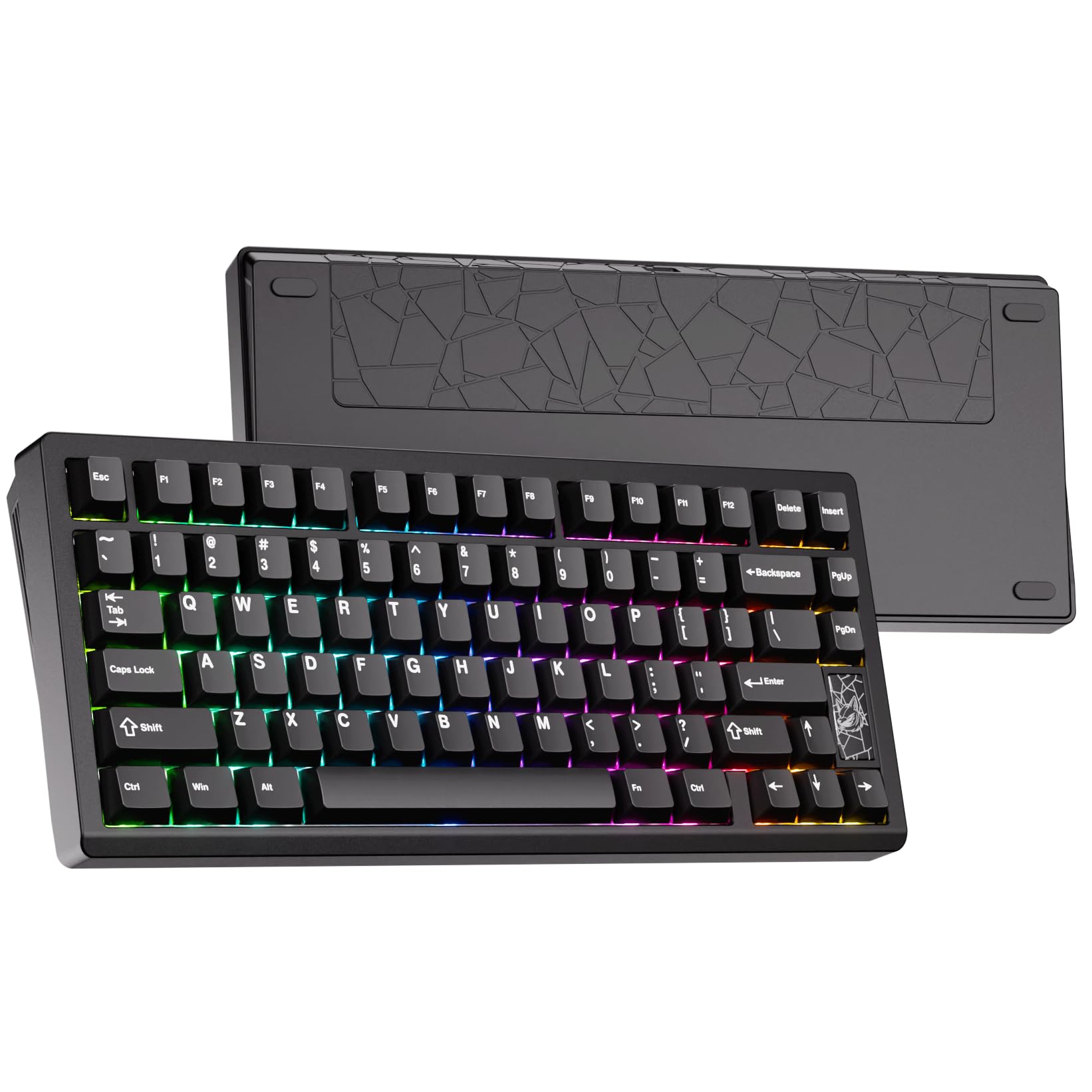 Chilkey Slice75 HE Gaming Keyboard: 75% Percent Hall Effect Magnetic Aluminum Keyboard with WS Flux HE Clacky Switch, Rapid Trigger, 8K Polling, Per-Key RGB Custom Key Board for Game Office (Black)