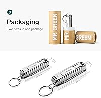 Vista 6 de MR.GREEN Multifunctional Nail Clippers Stainless Steel Six Functions Nail Cutter Nail Files Small Knife Scissors (Small)
