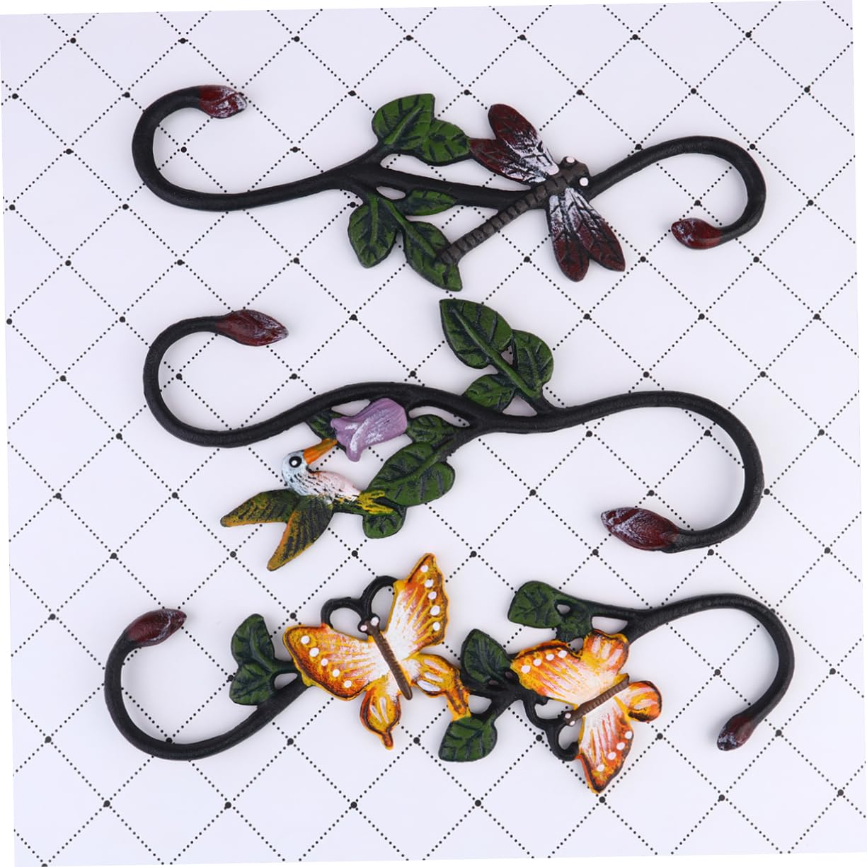 KOMBIUDA 3pcs Crochet en Fer Suspendu pour Pot de Fleur Design Animaux pour Jardin et Maison