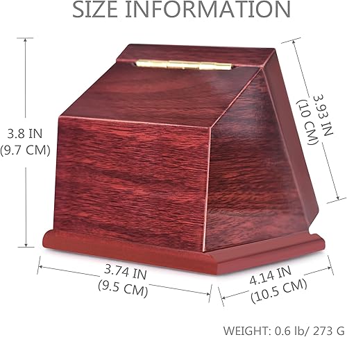 Miniatura 4 de Caja de exhibición de madera biselada para anillo de campeonato, una ranura, caja de anillo de béisbol deportivo para exhibición