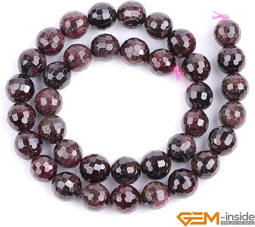 Miniatura 193 de GEM-Inside Red Orange Carnelian Gemstone Loose Beads Natural Energy Power Beads for Jewelry Making Round Faceted 8mm 15