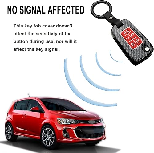 Vista 4 de Funda para llavero para Chevy Camaro Cruze Limited Equinox Impala Limited Malibu Limited Sonic Rojo