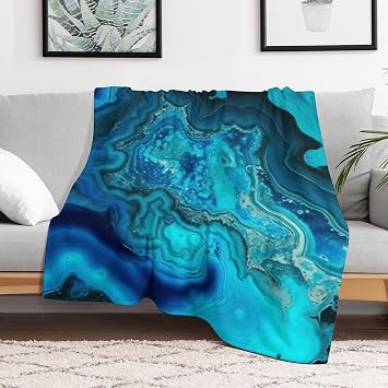 Throw Blanket for Couch Soft Fleece Blankets Warm Cozy Air Conditioning Quilt All Seasons Bright Aqua Blue Turquoise Blanket Lightweight Flannel Fuzzy Blanketd for Bed Couch Living Room Sofa 40"x60"