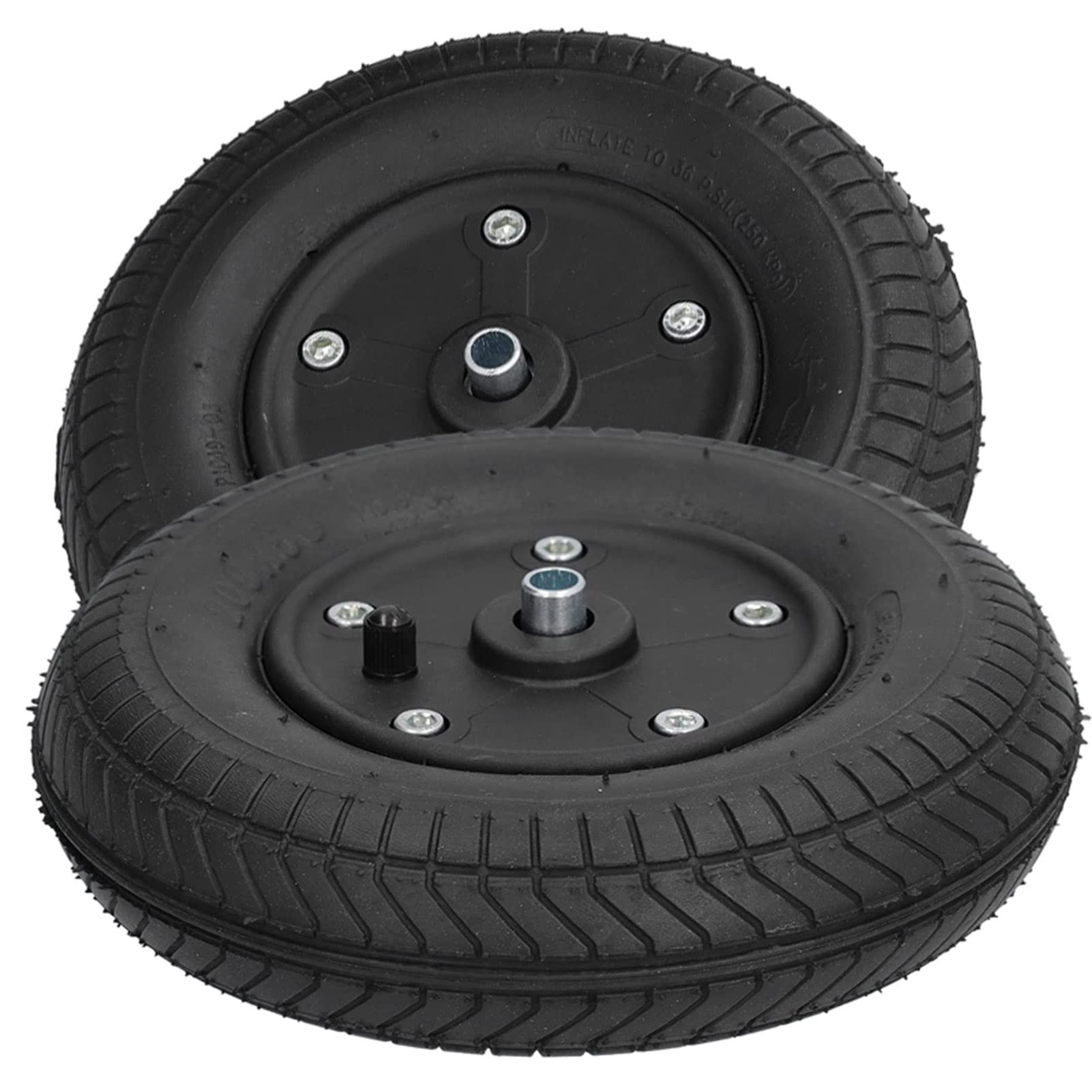 Conjunto de Ruedas Neumáticas de 200X50 (2), Ruedas Delanteras de Goma Antideslizantes de 8 Pulgadas de Repuesto para Sillas de Ruedas Discapacitadas/Black/200X50