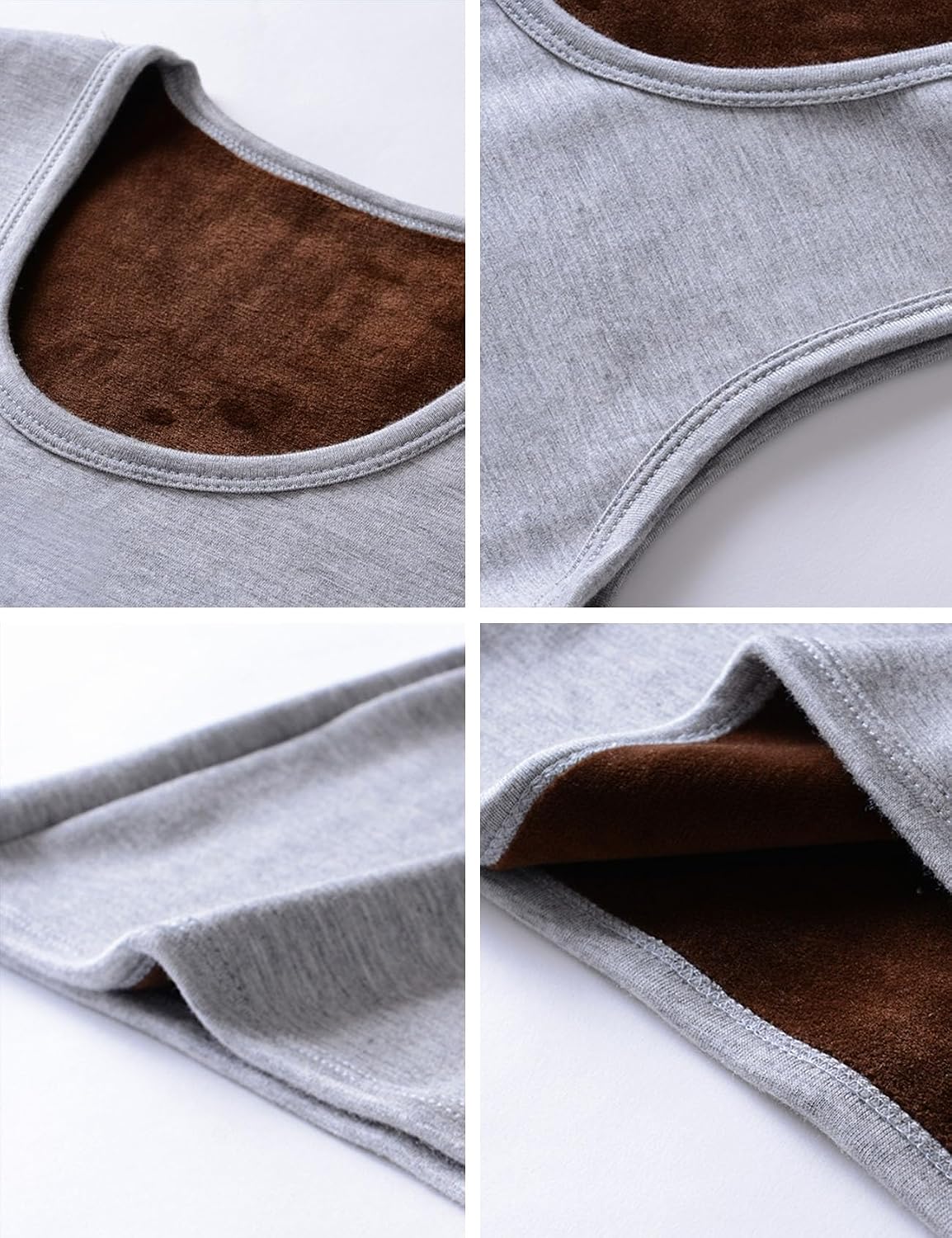 Flygo Mens Cotton Winter Warm Thermal Tank Top Fleece Lined Underwear Sleeveless Vest