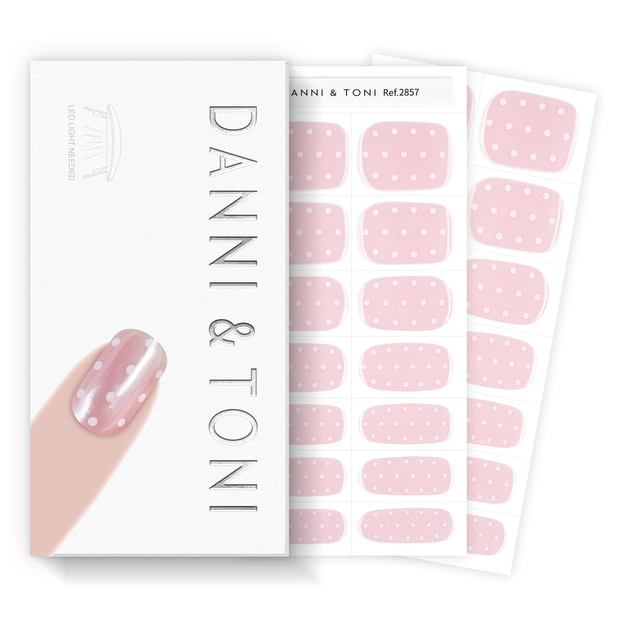 DANNI & TONI Halb ausgehärtete Gel Nagelfolien (Dreamy Dots) Nude Punkte uv Gel Nagelfolie Nagelsticker Nagelstreifen Nageldesign Selbstklebend Nail Wraps 28 Aufkleber