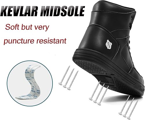 Miniatura 3 de SUADEX Botas de punta de acero para hombres y mujeres, botas de construcción impermeables, botas de seguridad para el trabajo, zapatos