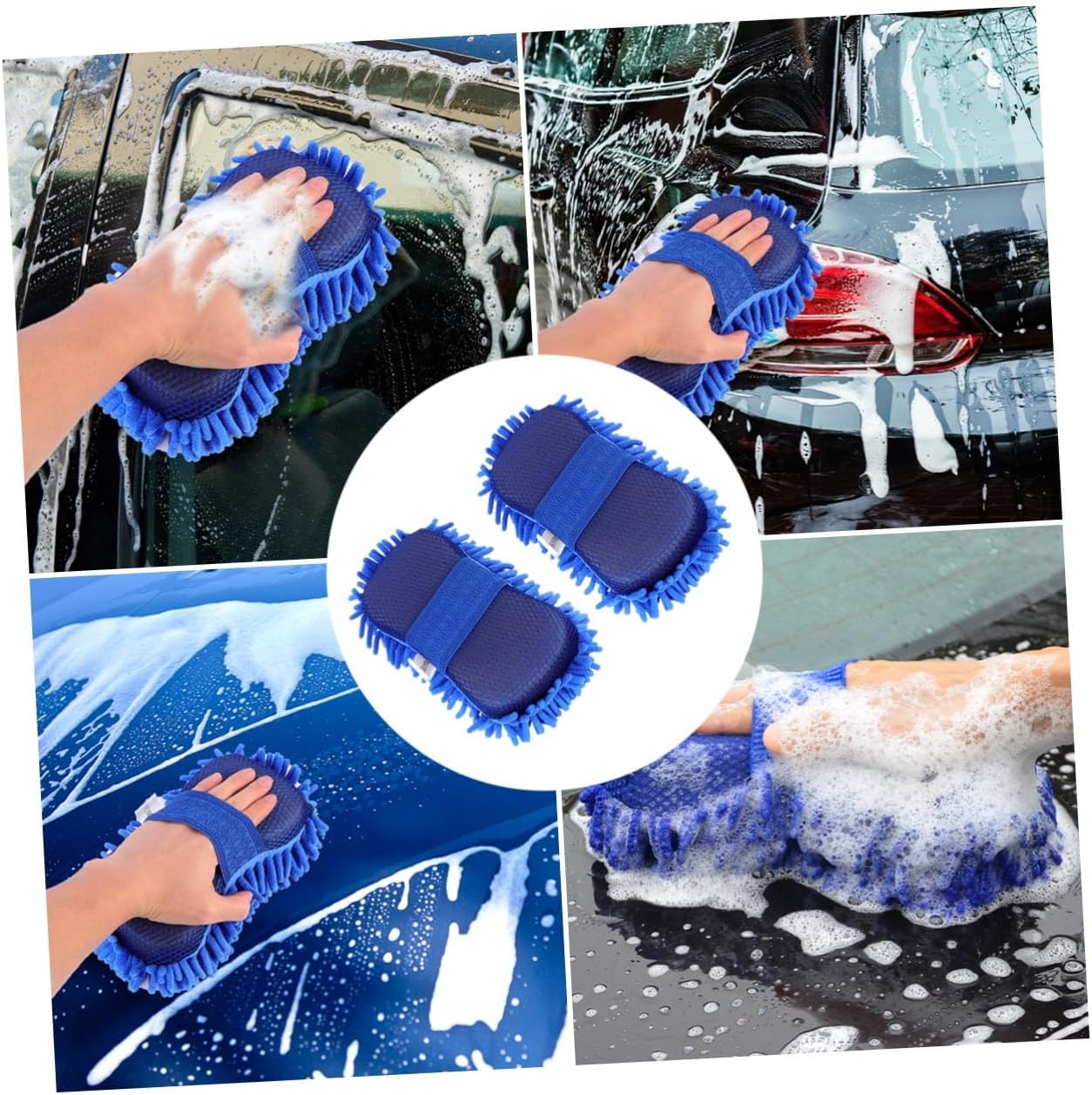 4pcs Car Wash Mitt Microfiber Wash Gloves for Car Cleaning Lightweight and Scratch Auto Detailing Tool for Removing Stains and Dirt