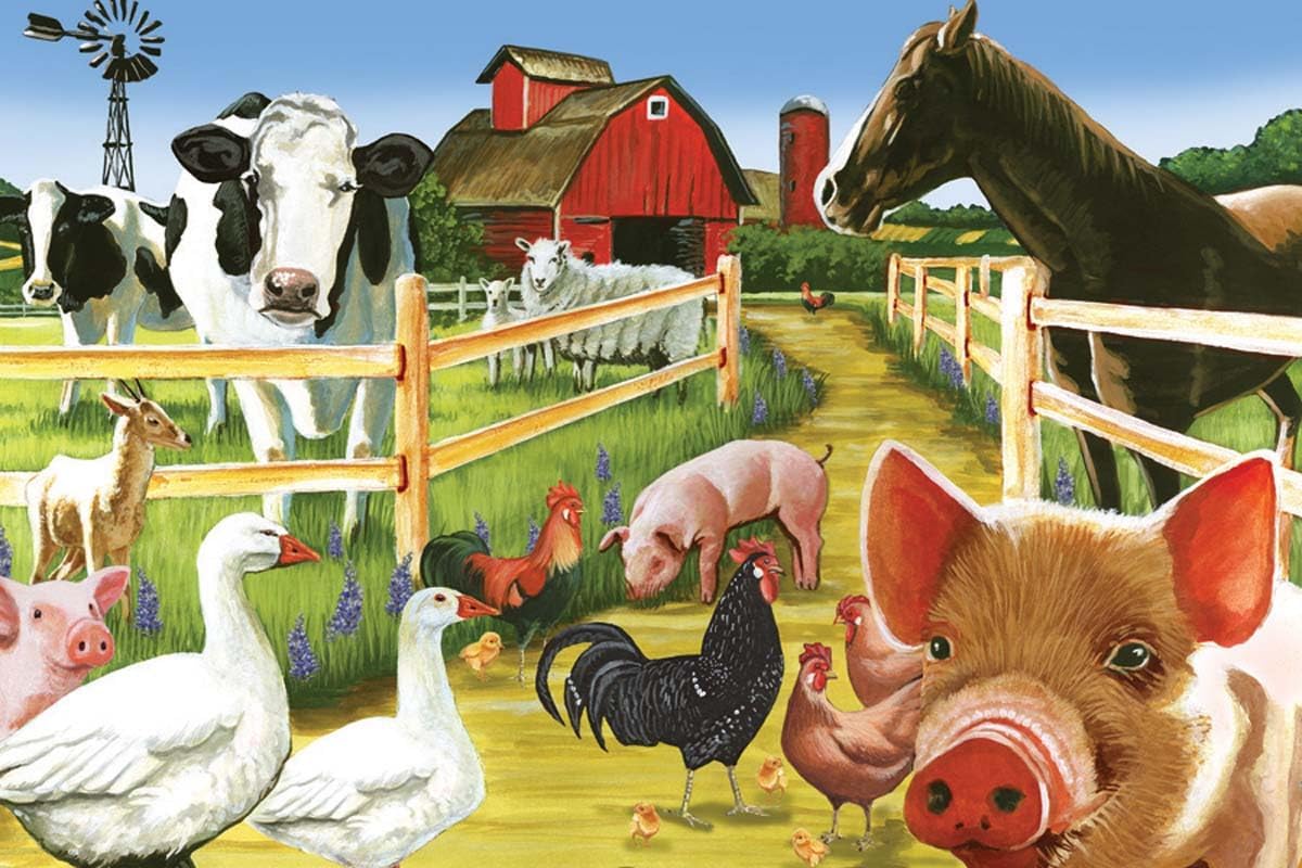 Cobble Hill Family Piece's 350 Puzzle - Welcome to The Farm - Sample Poster Included