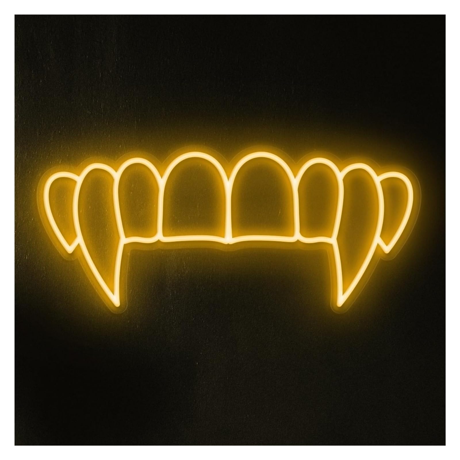RONGCH Hanging Art Signs Vampire Teeth Neon Sign, Suitable for Cafe Wall Art Decor with Brightness Adjustable 46cm
