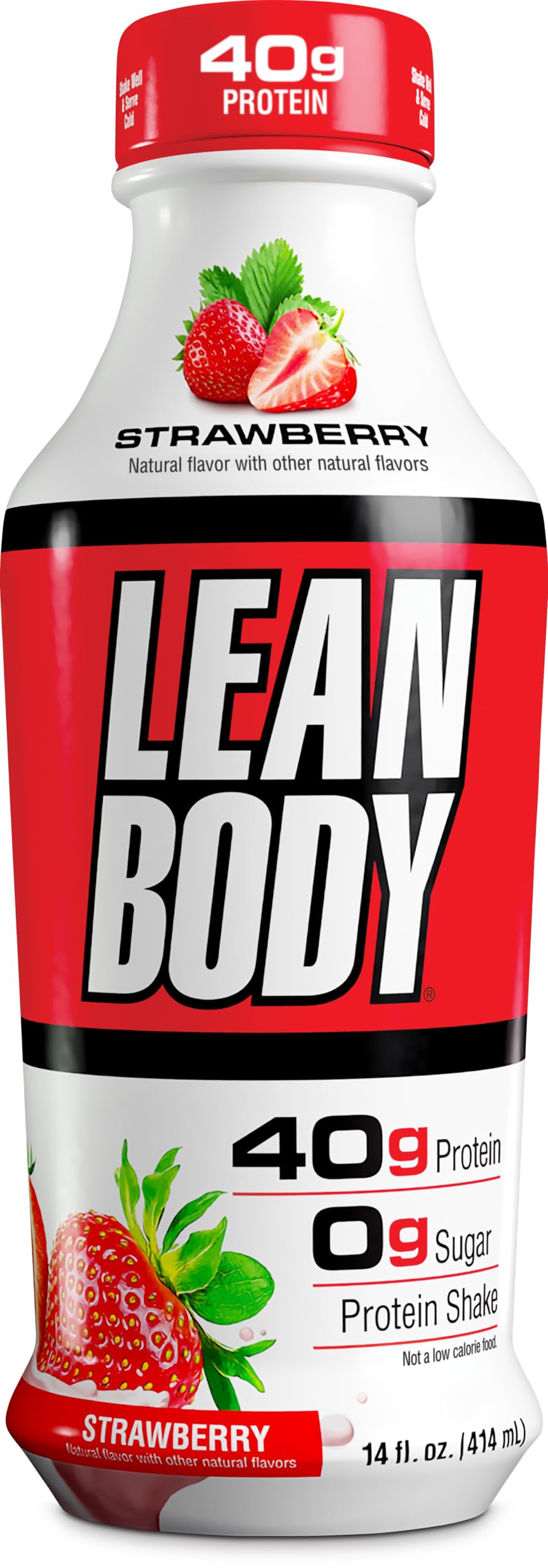 Lean Body Ready-to-Drink Protein Shake, 40g Protein, LABRADA (14 Fl Oz (Pack of 12), Strawberry)