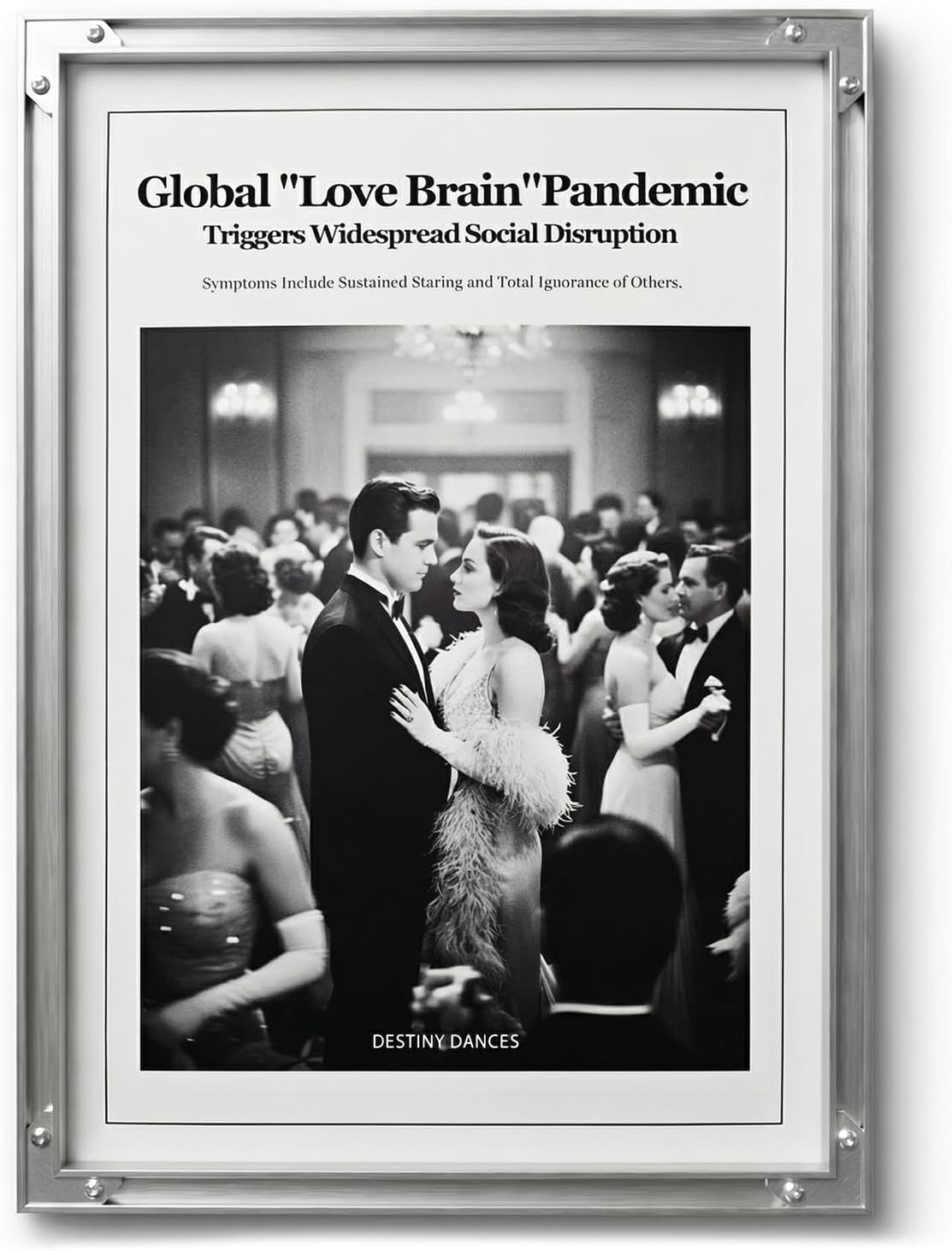 Vintage Attitude Newspaper Print - Black and White Framed Wall Art Poster - Modern Aluminum Frame - Aesthetic & Funny Decor for Room, Office, Dorm (16.7" L x 11.9" W)