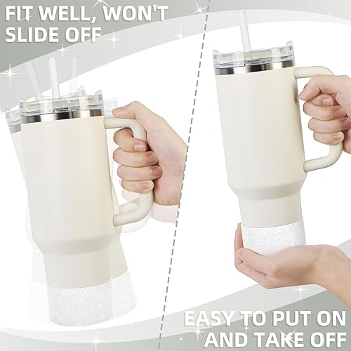 Miniatura 4 de Vmini Protective Glitter Silicone Boot, Compatible with Stanley Tumbler 20-40oz & Hydro Flask Water Bottle 12-24oz and More BottlesTumblers with