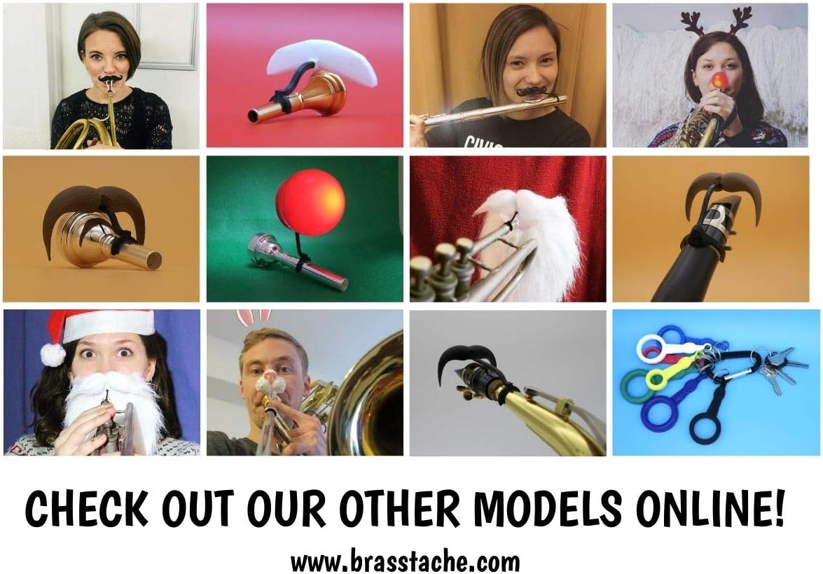 Brasstache - Clip-on Mustache for Large Shank Trombone or Euphonium Mouthpiece : Musical Instruments