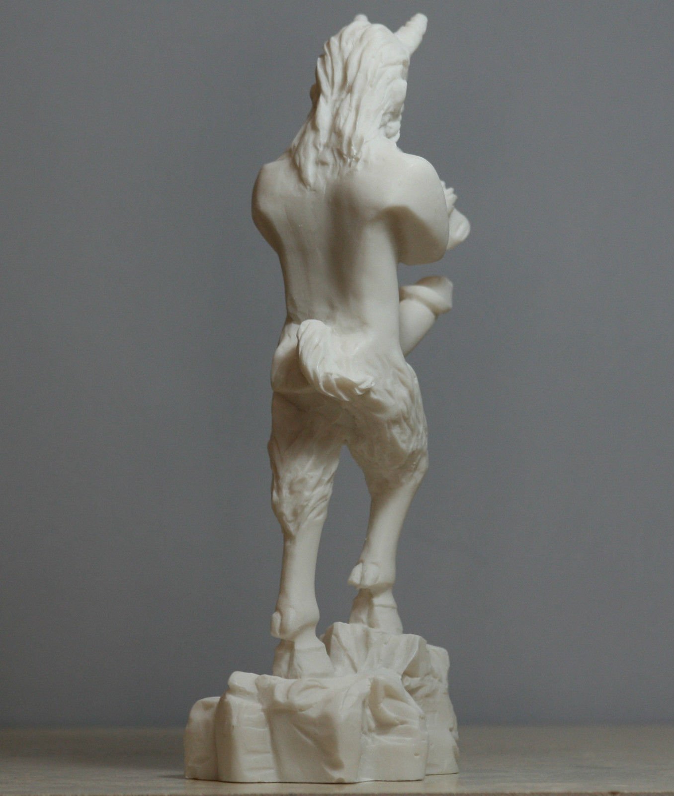 PAN Griechischer Aktgott der Natur, Faunus, Phallus, Alabaster, Skulptur, 17,8 cm
